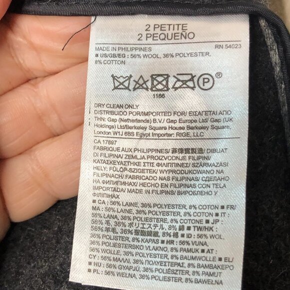 BANANA REPUBLIC Women's Heather Grey Wool-Blend Knit DB Blazer 2P - Picture 7 of 12